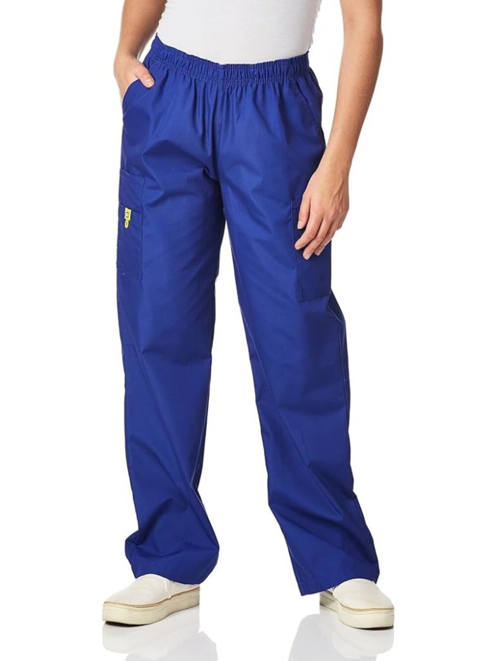 WonderWink Womens  Blue 501 Pull-on Cargo Tag Free Scrub Pants Size 2XL